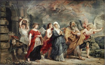 La fuite de Loth - Ferdinand Victor Eugene Delacroix