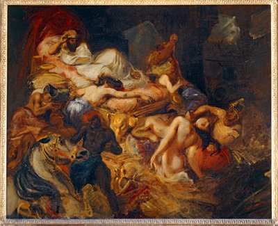 Mort de Sardanapale - La mort de Sardanapale. 1826-1827. Esquisse pour 40-11-02/62 ... - Ferdinand Victor Eugene Delacroix