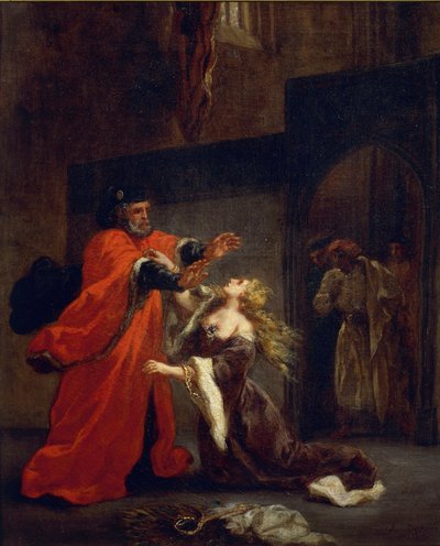 Othello, Acte I, Scène 3 : Desdémone aux pieds de son père, 1852 - Ferdinand Victor Eugene Delacroix