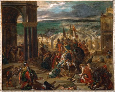 Prise de Constantinople par les Croisés, Constantinople prise par les croisés ... - Ferdinand Victor Eugene Delacroix