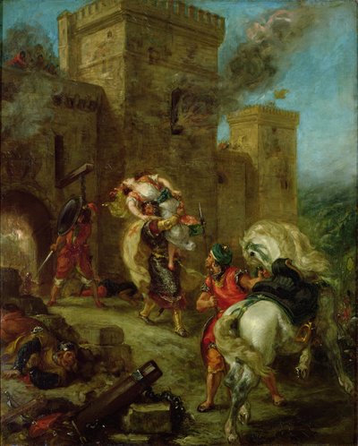 Rebecca enlevée par le templier, Sir Brian de Bois-Guilbert - Ferdinand Victor Eugene Delacroix