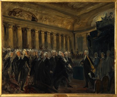 Révolution française, Assemblée constituante de 1789 : Honoré Gabriel Riqueti, comte de Mirabeau devant monsieur de Henri Evrard, marquis de Dreux Brézé - Ferdinand Victor Eugene Delacroix
