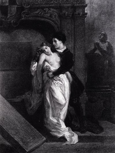 Roméo et Juliette - gravure par Eugène Delacroix - Ferdinand Victor Eugene Delacroix