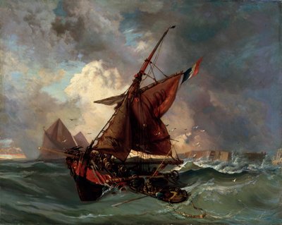 Navires dans une mer orageuse, 19e siècle - Ferdinand Victor Eugene Delacroix