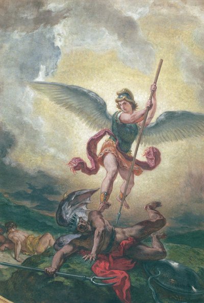 Saint Michel combattant le dragon (détail) - Ferdinand Victor Eugene Delacroix