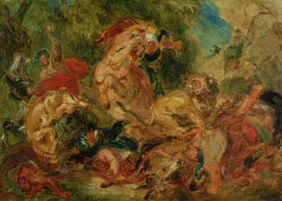 Étude pour La Chasse au lion, 1854 - Ferdinand Victor Eugene Delacroix