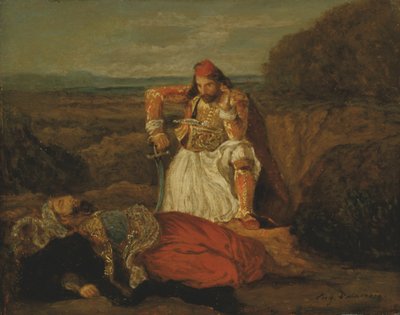 Le Giaour contemplant le Hassan mort - Ferdinand Victor Eugene Delacroix
