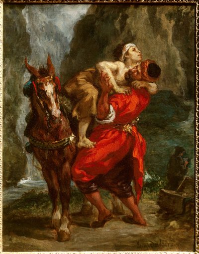 Le bon Samaritain. Peinture par Eugène Delacroix (1798-1863) - Ferdinand Victor Eugene Delacroix