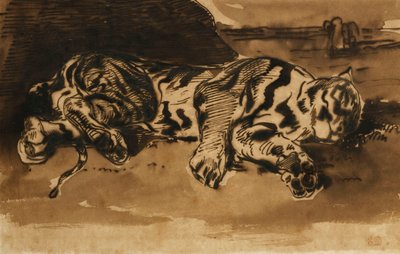 Tigre couché, 1858 - Ferdinand Victor Eugene Delacroix