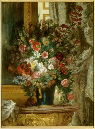 Vase de fleurs sur une console - Ferdinand Victor Eugene Delacroix