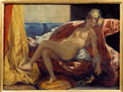 Femme sculptant un perroquet - Ferdinand Victor Eugene Delacroix