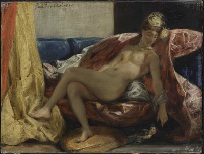 Femme avec un perroquet, entre 1826 et 1828 - Ferdinand Victor Eugene Delacroix