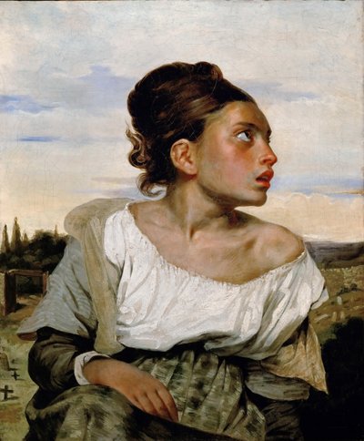 Jeune orpheline au cimetière - Ferdinand Victor Eugene Delacroix