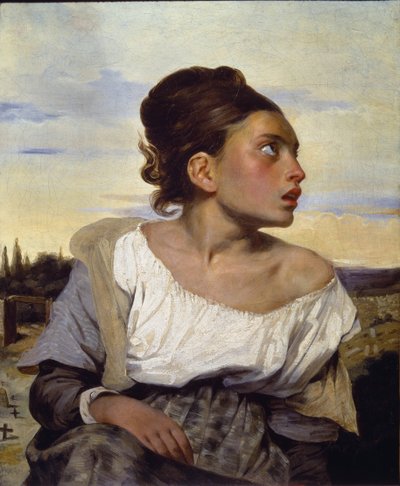 Jeune orpheline au cimetière - Ferdinand Victor Eugene Delacroix
