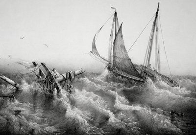 Après la tempête, lithographie par Ferdinand Perrot - Ferdinand Victor Perrot