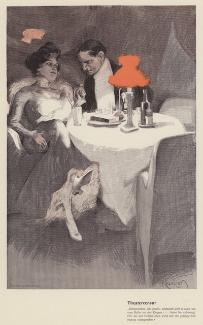 Conversation entre un directeur de théâtre et une actrice dans un café - Ferdinand von Reznicek