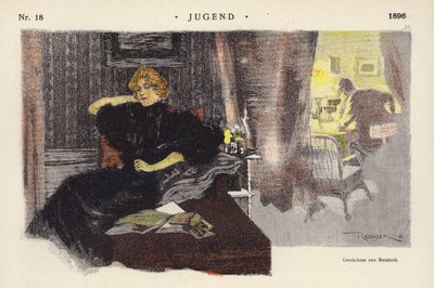 Femme à la maison le soir - Ferdinand von Reznicek