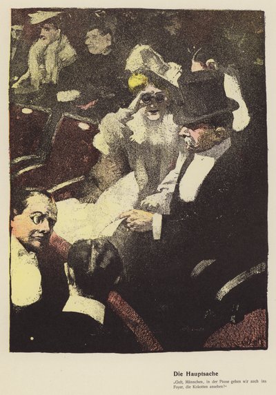 Femme regardant à travers des jumelles de théâtre - Ferdinand von Reznicek