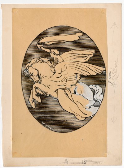 Muse auf Pegasus, Emblem des Theaters "Lutnia" in Wilna - Ferdynand Ruszczyc