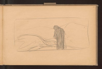 Recto: Der Tod des Pegasus; Verso: Skizzen von gekreuzten Ähren, Entwurf für die Dekoration der Ausgabe "Żurawce" Wl. 1910 - Ferdynand Ruszczyc