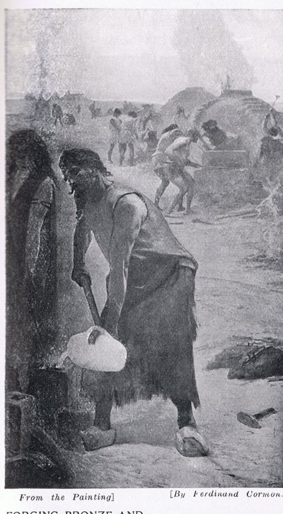 Forgeage du bronze et du fer, illustration de 