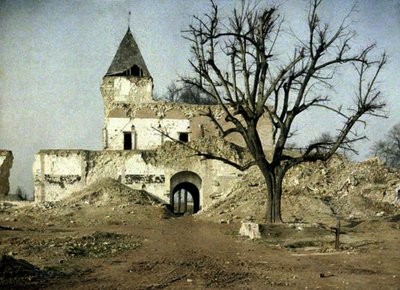 Château lourdement endommagé, et l