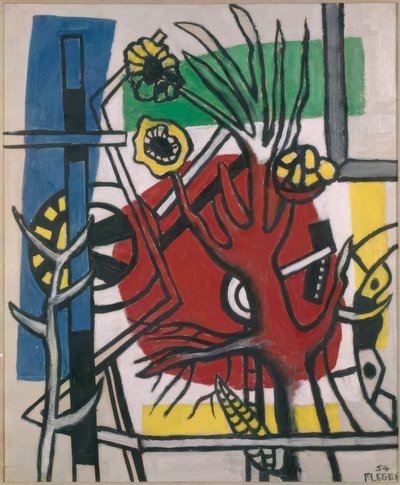Arbre sur fond rouge - Fernand Leger