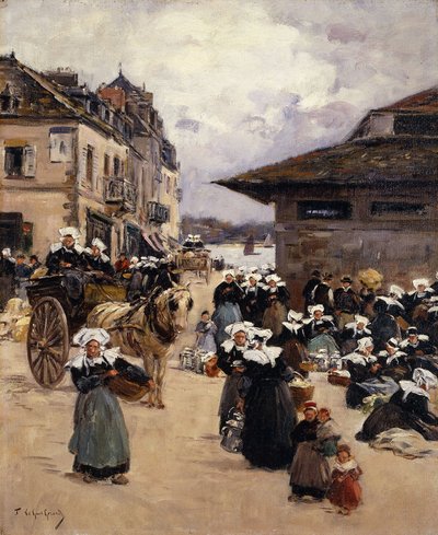 Coin de marché à Concarneau - Fernand Legout Gerard