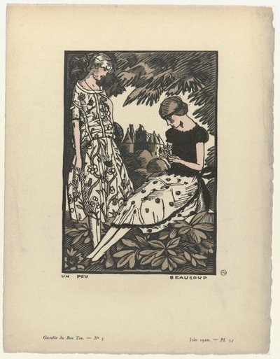 Gazette du Bon Ton, 1920 - No. 5, Pl. 34 : Un peu beaucoup - Fernand Siméon