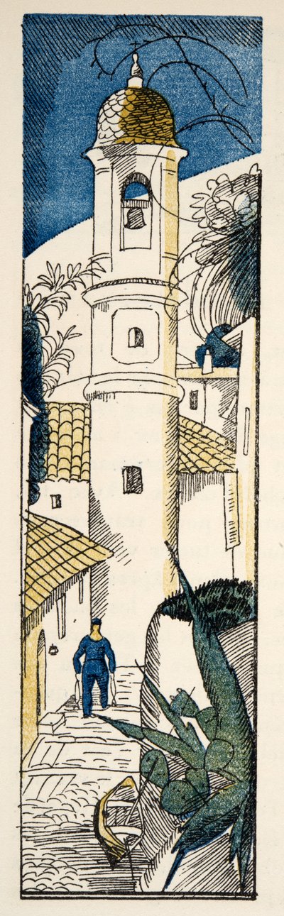 Rue à Antibes de la Gazette de Bon Ton, pub. 1920 - Fernand Siméon