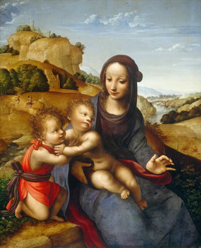 Madone et enfant avec le petit Saint Jean - Fernando Yáñez de la Almedina