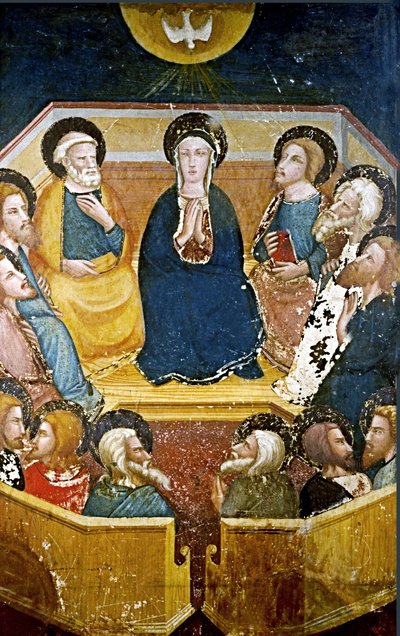 Vierge avec les apôtres détail - Ferrer Bassa