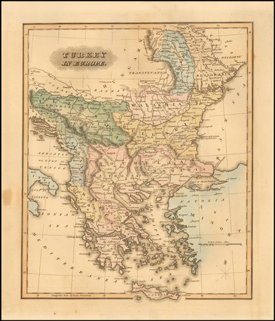 Carte de 1823 de la Turquie en Europe par Fielding Lucas, Jr. - Fielding Lucas Jr.