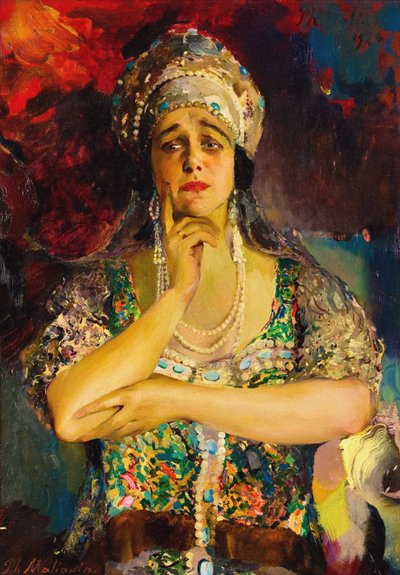 Portrait de la chanteuse Nadezhda Plevitskaya, 1924 - Filipp Andreevic Maljavin