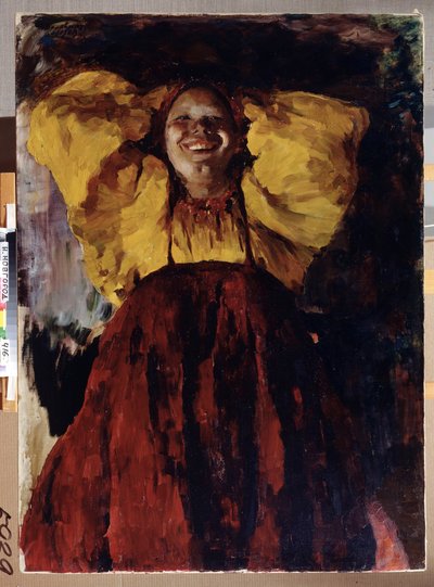 Femme en jaune - Filipp Andreevich Maliavin