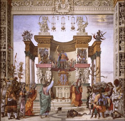 Saint Philippe exorcisant le démon du temple de Mars, mur sud de la chapelle Strozzi, c.1497-1502 - Filippino Lippi