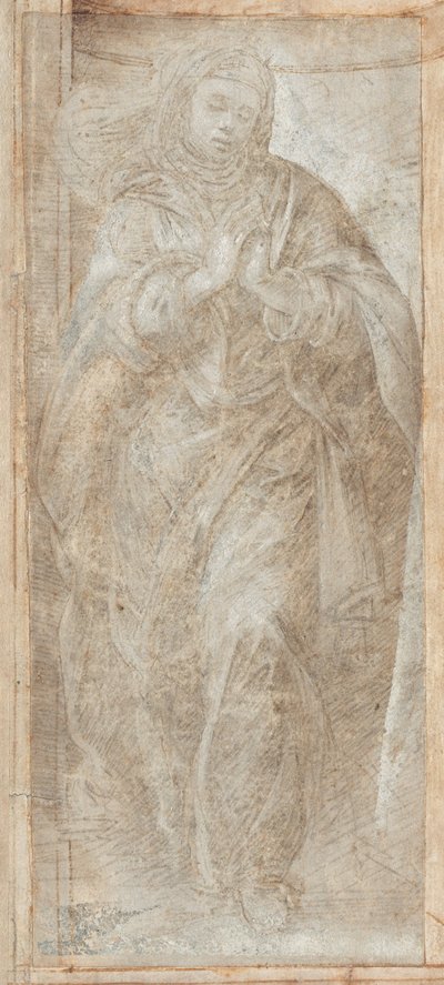 Femme debout avec les mains jointes en prière - Filippino Lippi