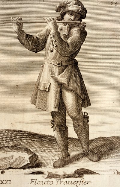 Homme jouant de la flûte - Filippo Bonanni