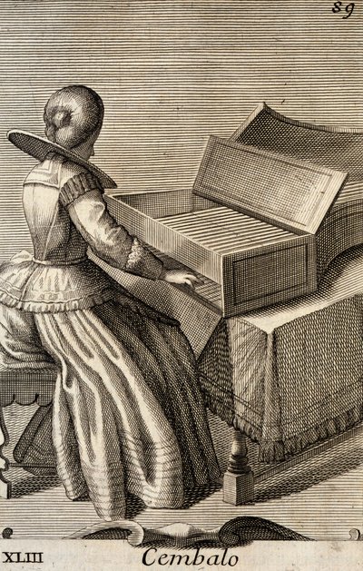 Femme jouant du clavecin - Filippo Bonanni