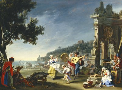 Tarantelle à Mergellina, vers 1750 - Filippo Falciatore