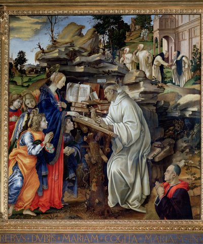 Apparition de la Vierge à Saint Bernard - huile sur panneau - Filippo Lippi