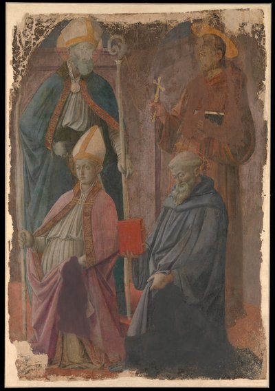 Saints Augustin et François, un évêque saint, et Saint Benoît - Filippo Lippi