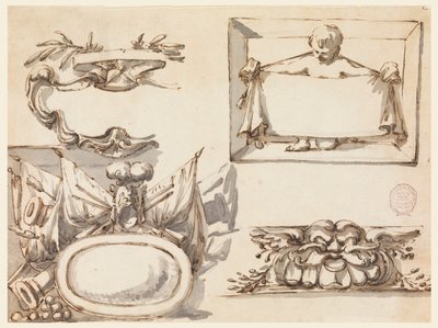 Un écusson, un trophée, une étiquette, un motif décoratif pour une frise - Filippo Marchionni