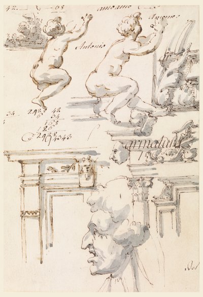 Détails architecturaux et études de figures - Filippo Marchionni