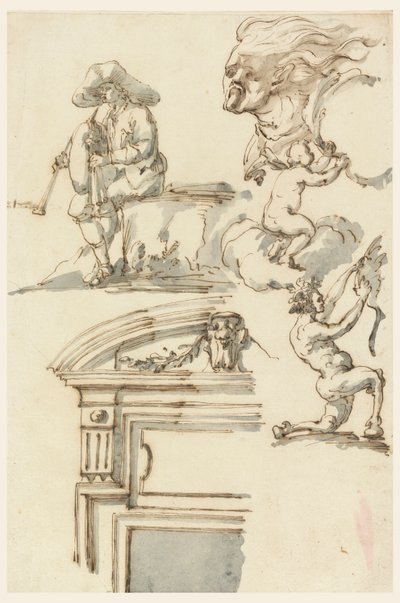 Études de cadre de porte et de figure - Filippo Marchionni