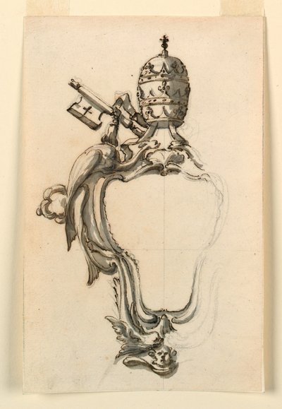 Dessin, écusson papal, 1740-70 - Filippo Marchionni