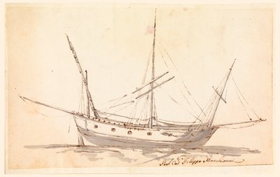 Dessin, un navire à voile, vers 1780 - Filippo Marchionni