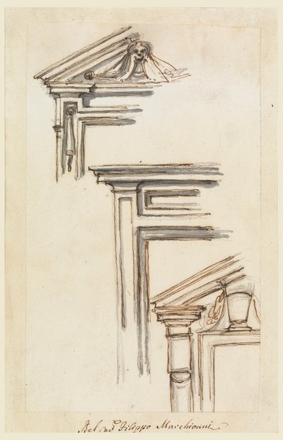Trois encadrements de fenêtres ou de portes - Filippo Marchionni