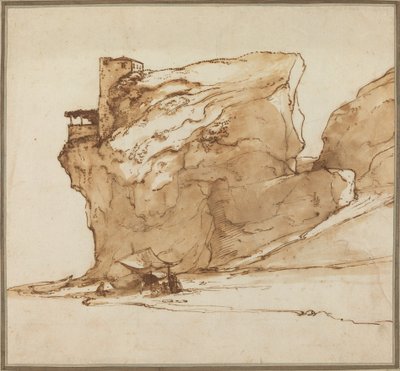Paysage avec un grand rocher - Filippo Napoletano