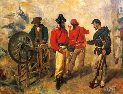 Garibaldini (volontaires de Garibaldi) la veille de la bataille par Filippo Palizzi, (détail) - Filippo Palizzi